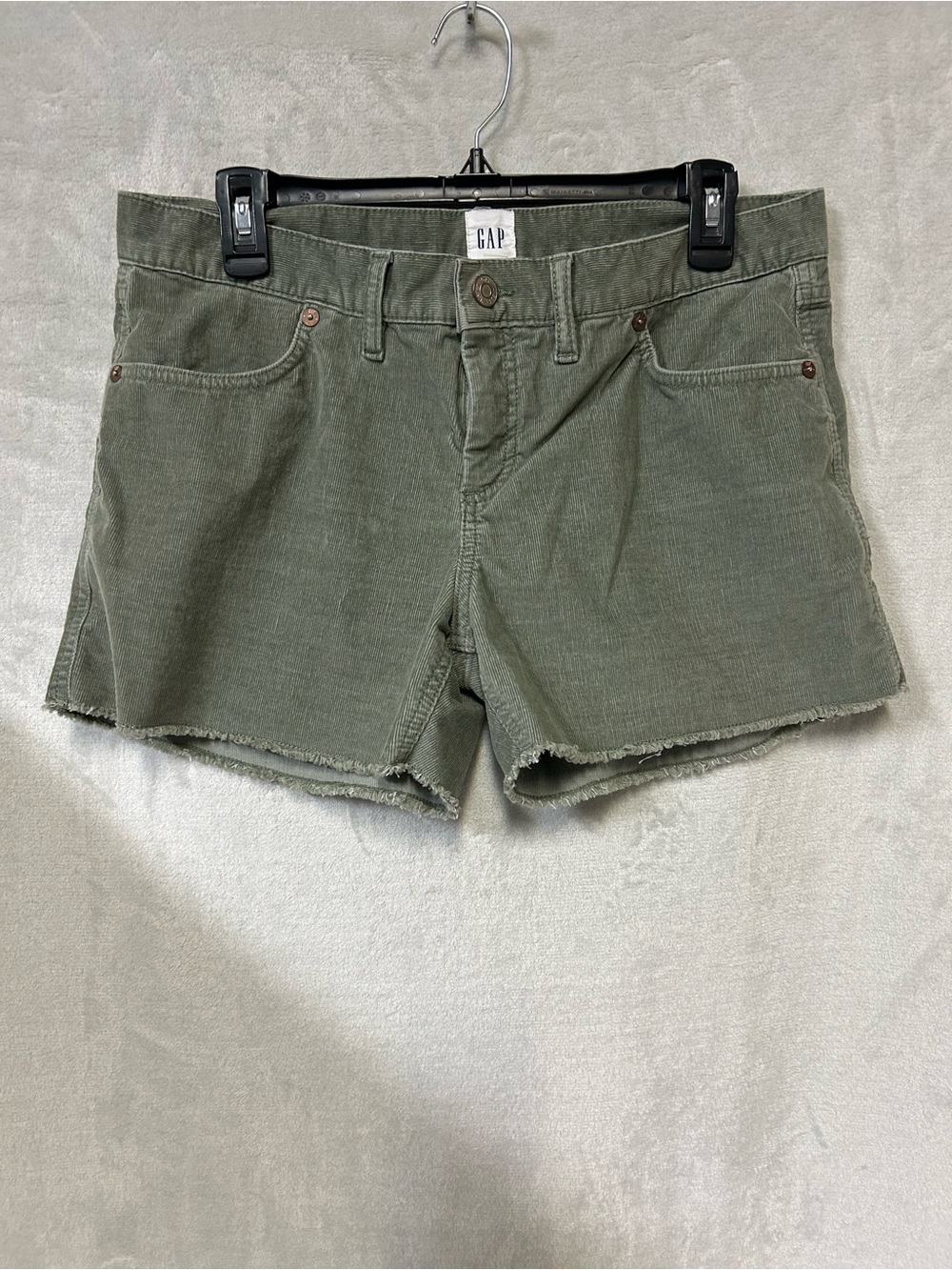 GAP Olive Green Corduroy Cut-Off Shorts